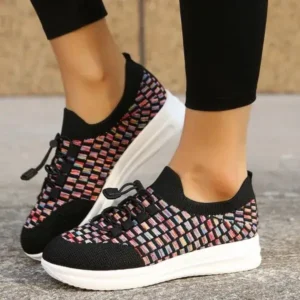 Lipasij Women Fashion Fly Knit Breathable Fashion Sneakers