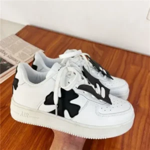 Lipasij Women Fashion Round Toe Cross Platform Sneakers