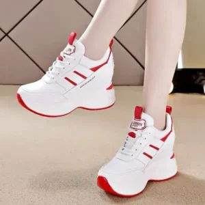 Lipasij Women Fashion Platform Lace-Up Sneakers