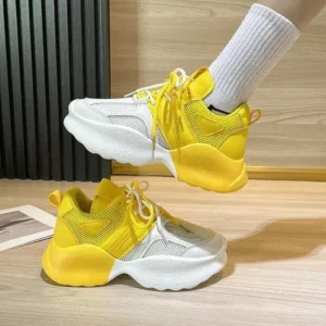 Lipasij Women Fashion Gradient Mesh Breathable Sneakers