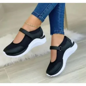 Lipasij Casual Velcro Platform Plus Size Mesh Sneakers