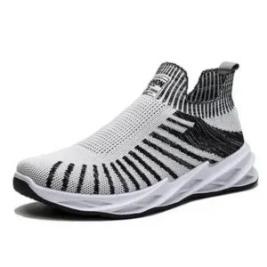 Lipasij Men'S Fashion Mesh Breathable Lightweight Stripe Sneakers