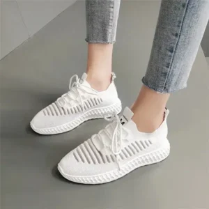 Lipasij Women Fashion Mesh Cloth Lace-Up Sneakers