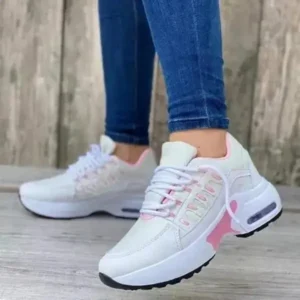 Lipasij Women Fashion Casual Lace Up Design Air Cushion Platform Sneakers