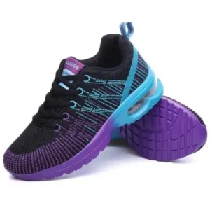 Lipasij Women Fashion Casual Lace Up Design Mesh Breathable Air Cushion Shock Absorbing Sneakers