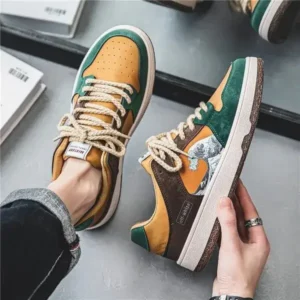 Lipasij Men Fashion Breathable Color Matching Casual Sneakers