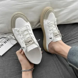 Lipasij Men Casual Breathable Simple Canvas Shoes