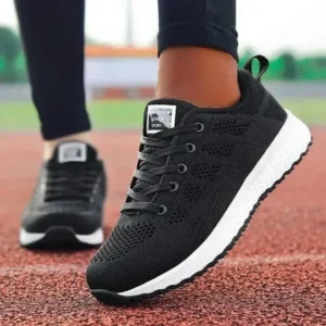 Lipasij Women Casual Lace-Up Design Mesh Breathable Sneakers