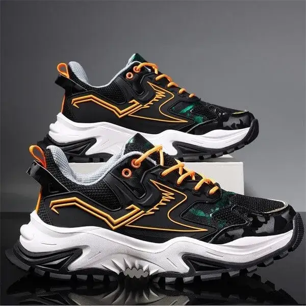 Lipasij Men Spring Autumn Fashion Casual Colorblock Mesh Cloth Breathable Rubber Platform Shoes Sneakers