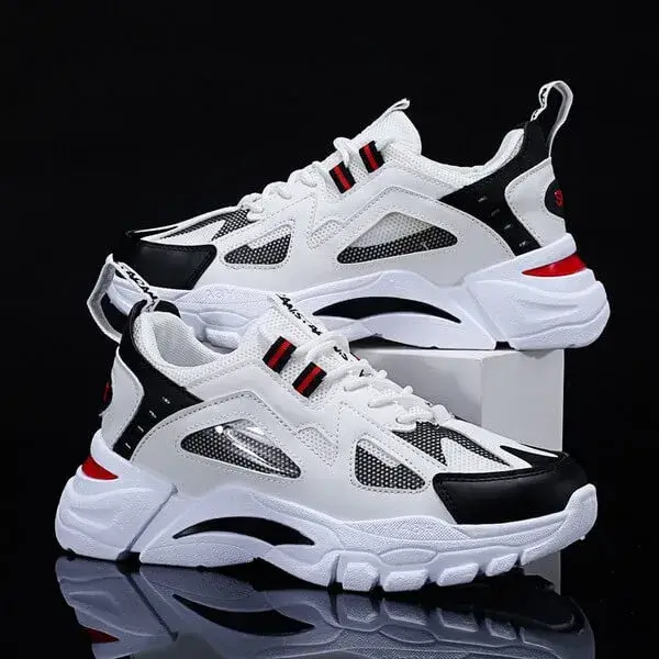 Lipasij Men Spring Autumn Fashion Casual Colorblock Mesh Cloth Breathable Lightweight Rubber Platform Shoes Sneakers