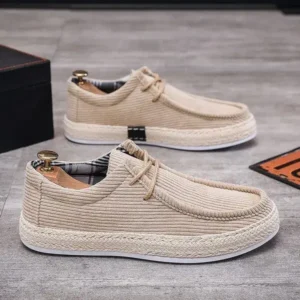 Lipasij Men'S Fashion Breathable Stripe Canvas Shoes