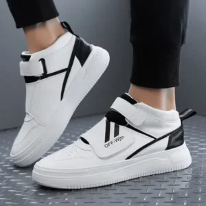 Lipasij Men'S Fashion Thick-Soled Breathable Pu Stitching Sneakers