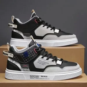 Lipasij Men'S Fashion High Top Color Block Sneakers