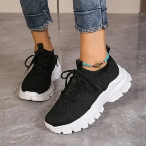 Lipasij Women Fashionable Thick-Soles Breathable Sneakers