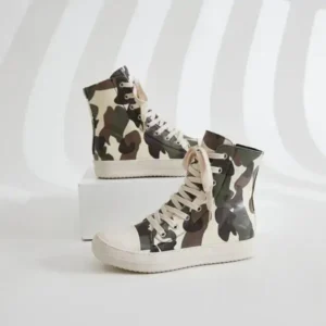 Lipasij Women Fashion Casual Plus Size Camouflage Thick-Soled High Top Shoes