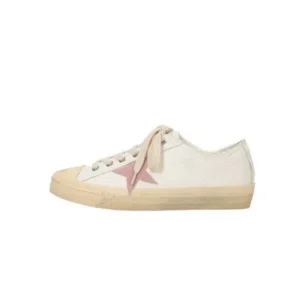 Lipasij Women Fashion Casual Lace-Up Pink Star Sneakers