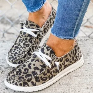 Lipasij Women Leopard Casual Flat Loafers Shoes