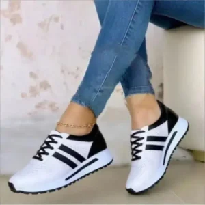 Lipasij Women Fashion Plus Size Comfortable Mesh Breathable Thick-Soled Sneakers