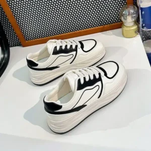 Lipasij Women Fashion Platform Lace-Up Sneakers