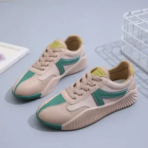 Lipasij Women Fashion Color Block Breathable Sneakers