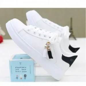 Lipasij Women Fashion Flat Solid Color Lace-Up Sneakers