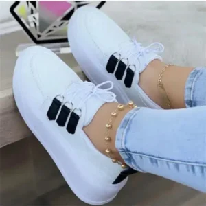 Lipasij Women Fashion Lace-Up Sneakers