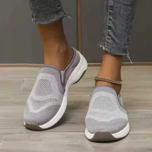 Lipasij Women Fashion Fly Knit Casual Colorblock Flat Sneakers