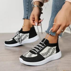 Lipasij Women Fashion Color Block Mesh Platform Sneakers